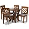 Baxton Studio Alisa Grey Upholstered and Walnut Wood 5-Piece Dining Set 172-9875-10899 - alternate 3